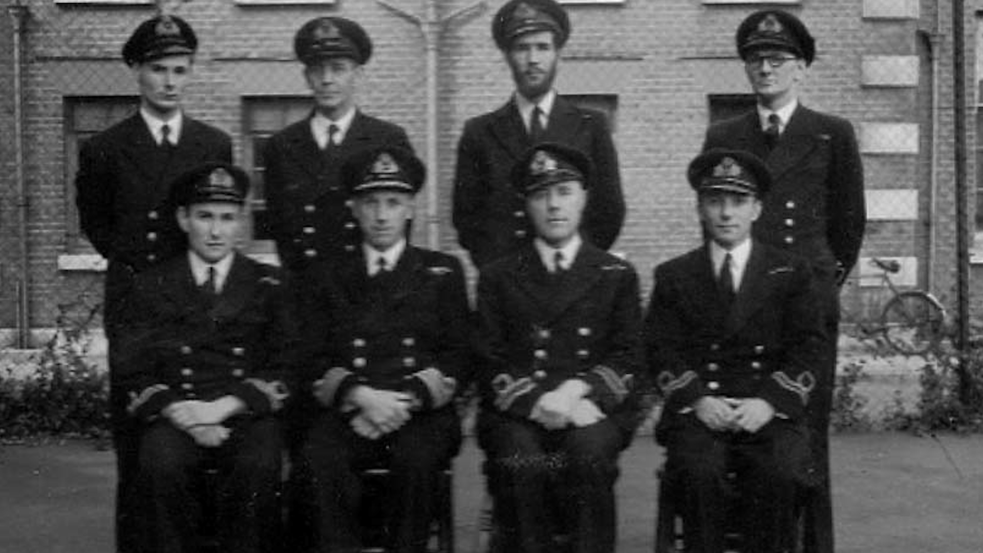Boyd Salmon (top left) pictured with fellow Royal Navy bomb disposal experts including the legendary Commander John Ouvry (Picture: Royal Navy)