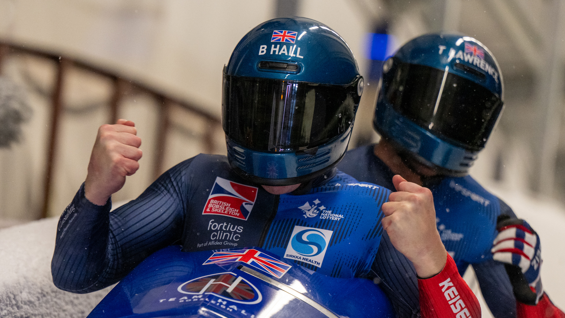 Brad Hall and Royal Marine Taylor Lawrence winning World Cup Silver