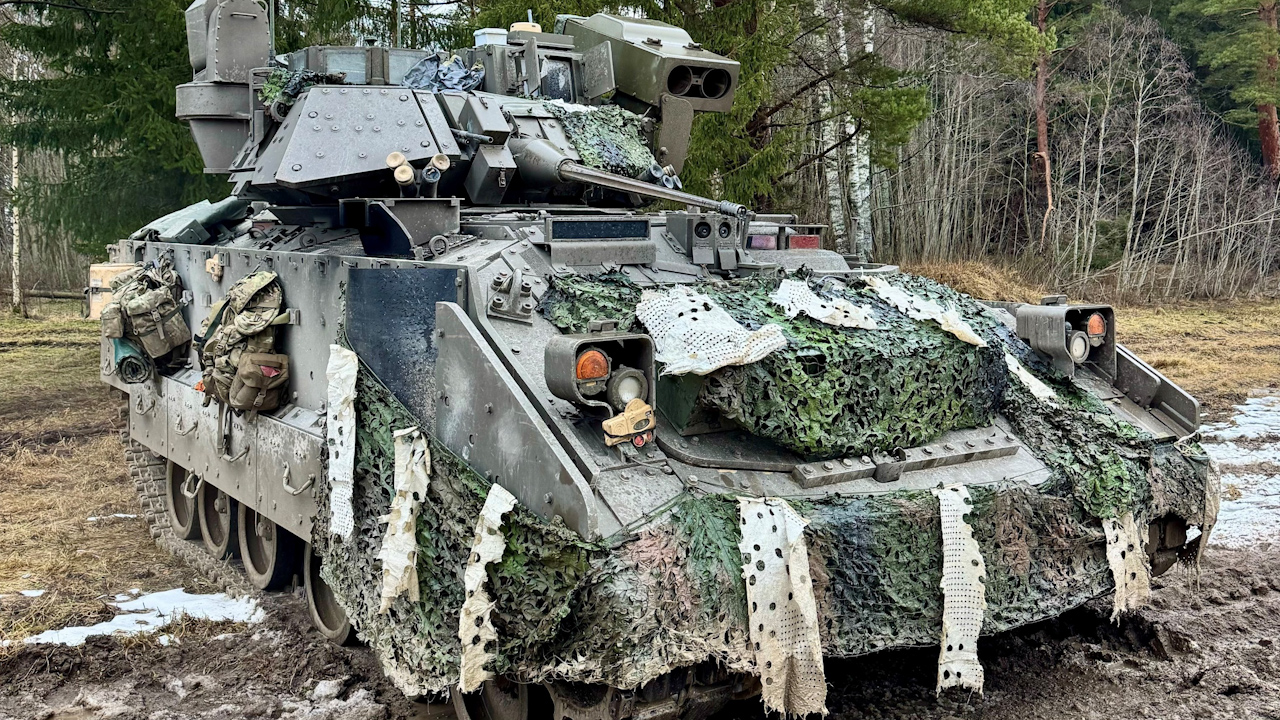 The US forces deployed the Bradley Infantry Fighting Vehicle on Exercise Winter Camp (Picture: US Embassy in Tallinn)