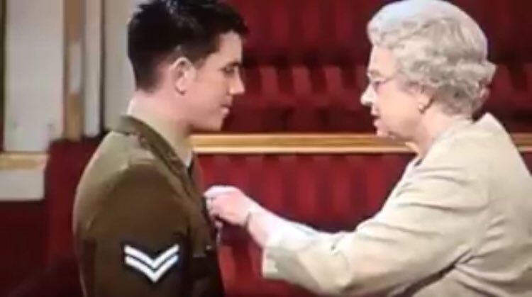 Brian Wood MC receives his medal 