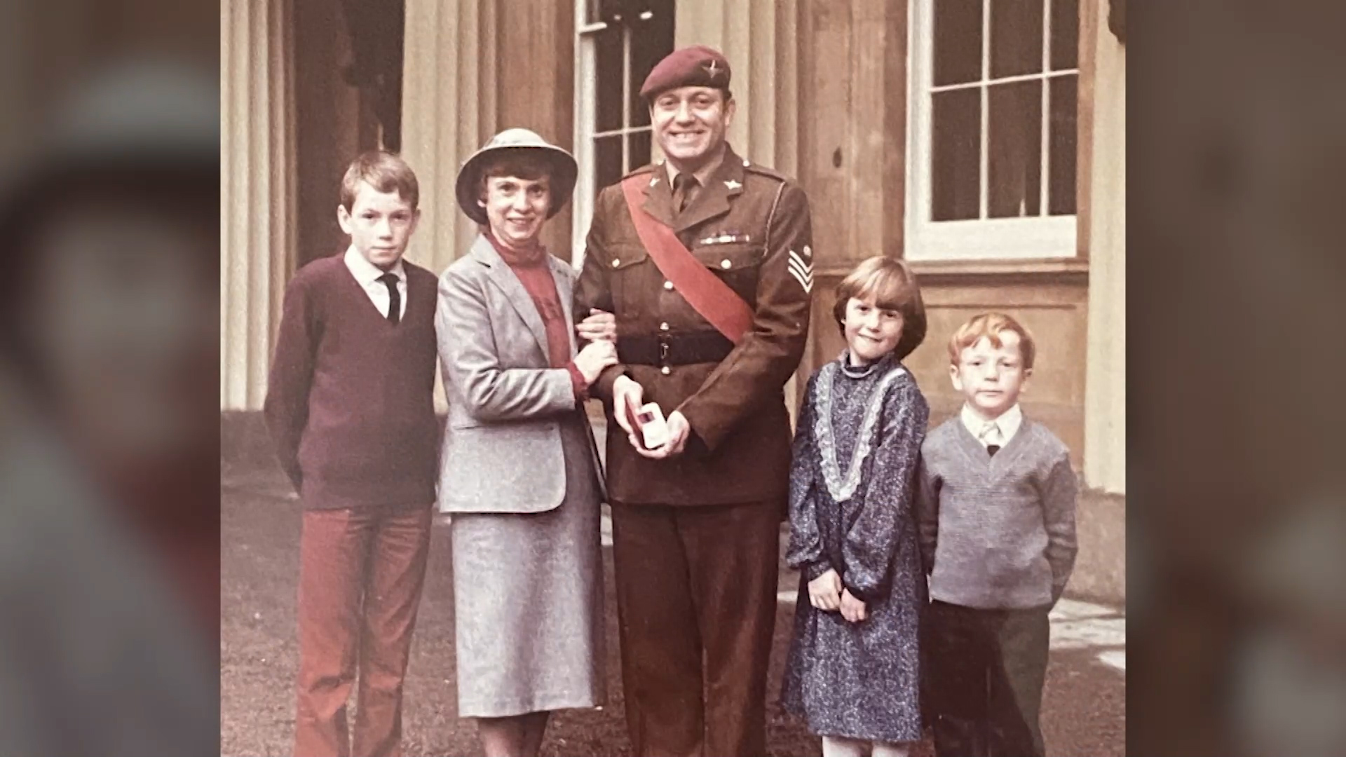 Brian Faulkner and his family at the ceremony where he received the Distinguished Conduct Medal DATE UNKNOWN CREDIT Brian Faulkner.jpg