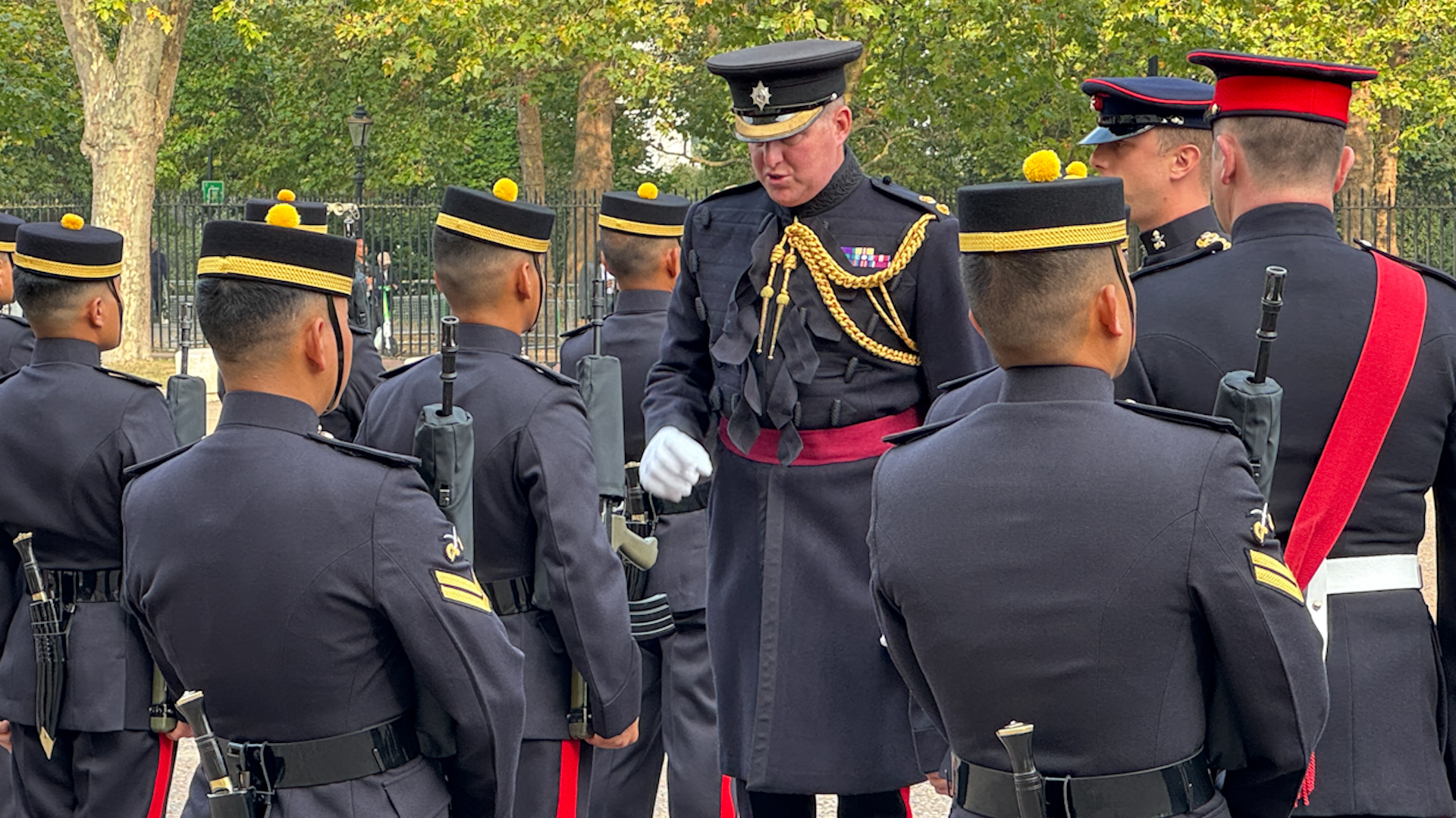 Brigade Major Lieutenant Colonel Charles Foinette inspecting 69 Gurkha Fit for Role 19092024 CREDIT BFBS