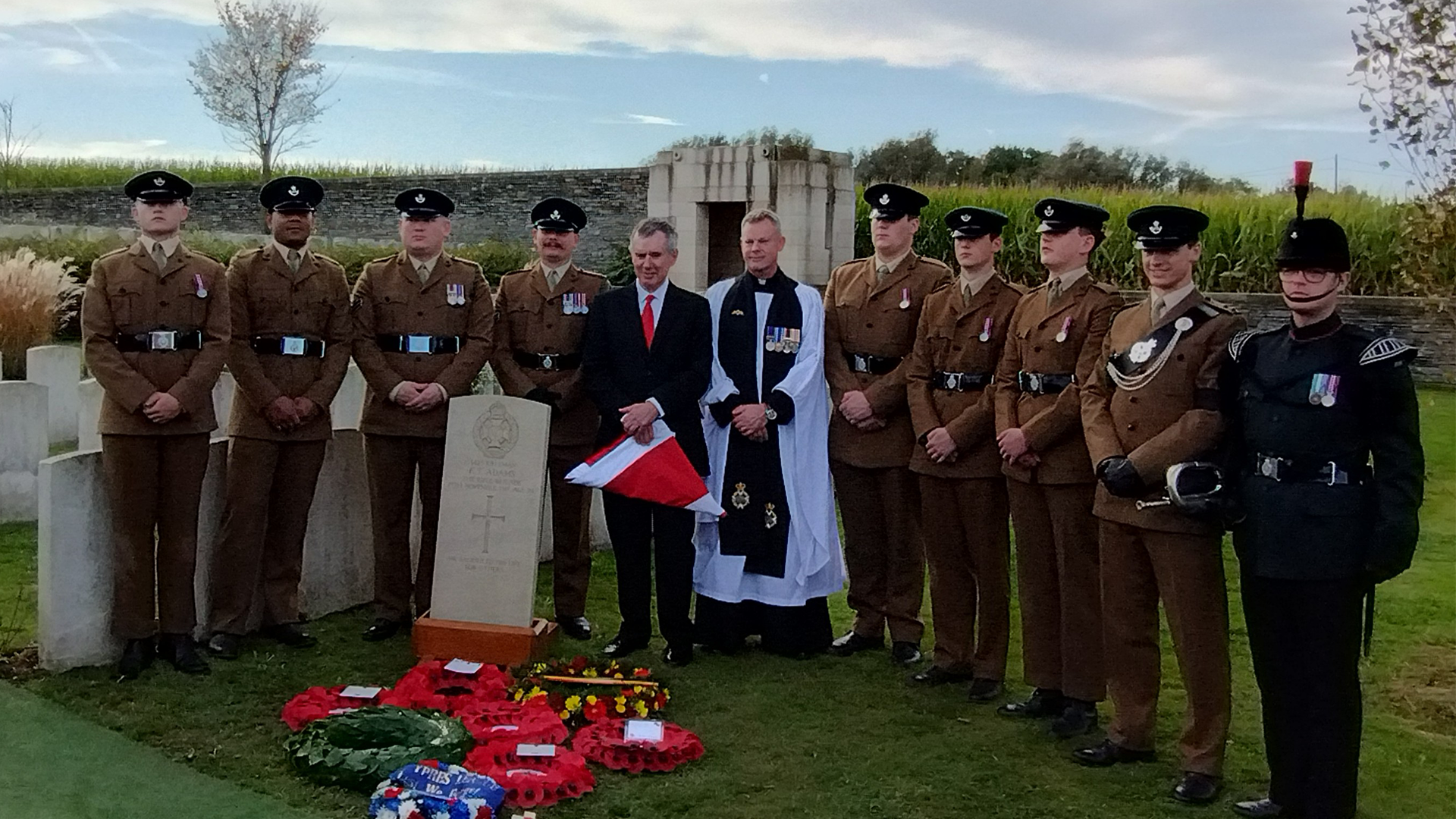 Personnel and Bob Adams at the ceremony