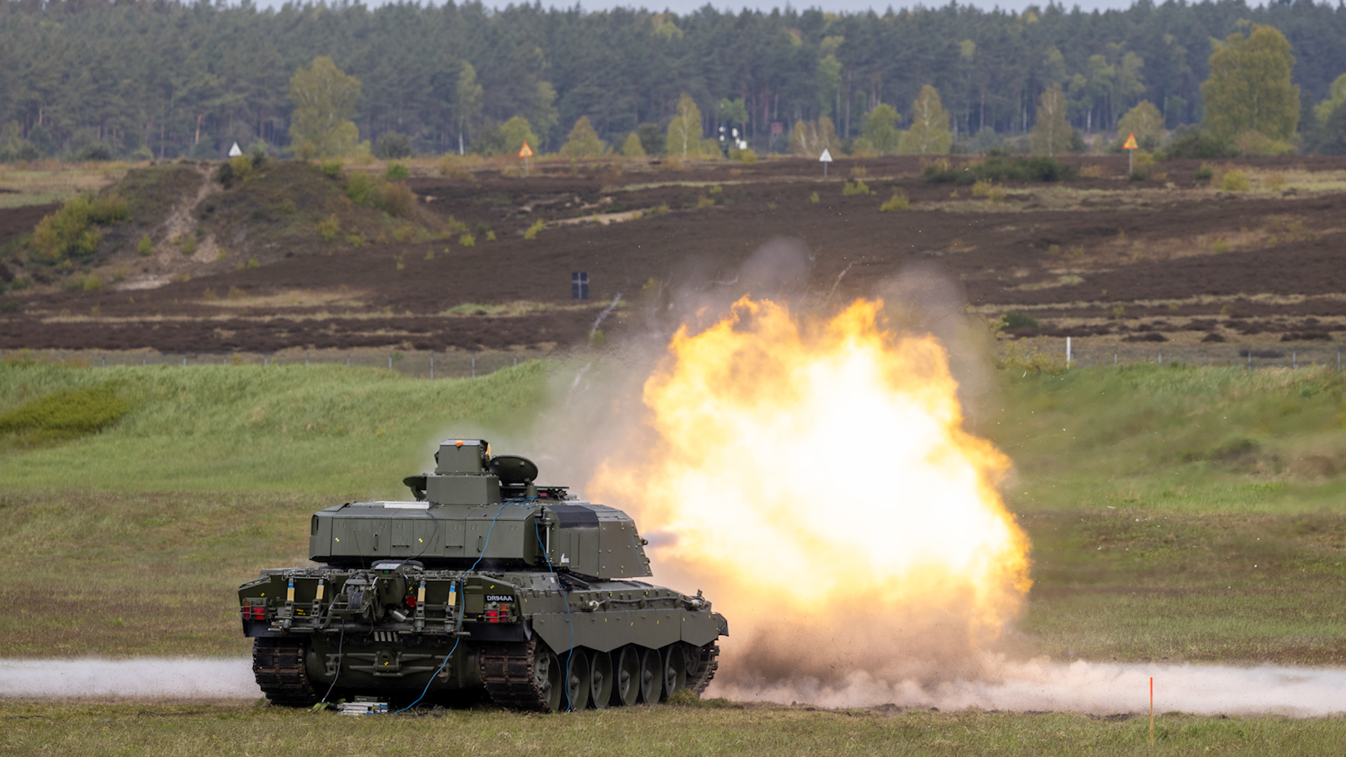 British Army Challenger 3 Main Battle Tank fires round during trials Germany 240424 CREDIT MOD.jpg