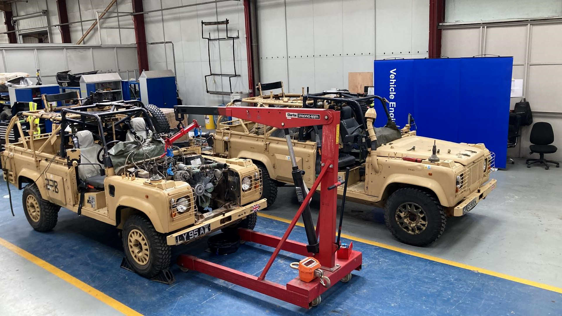 British Army Land Rovers in a trial to test electric power on UK military vehicles (Picture: Babcock).