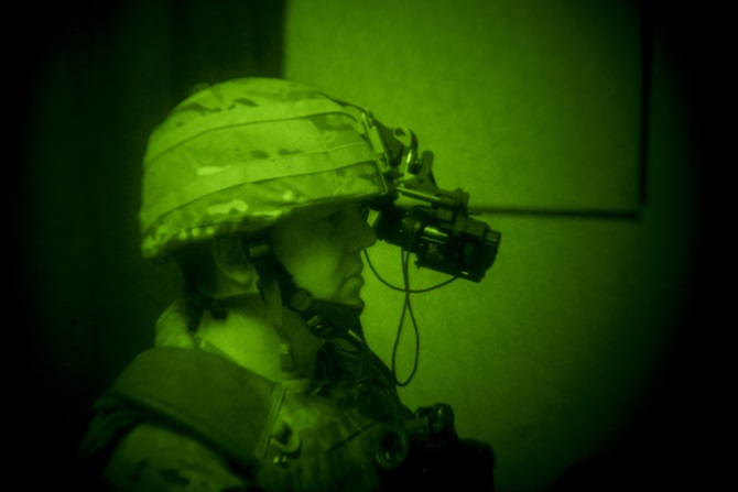 British Army night vision goggles