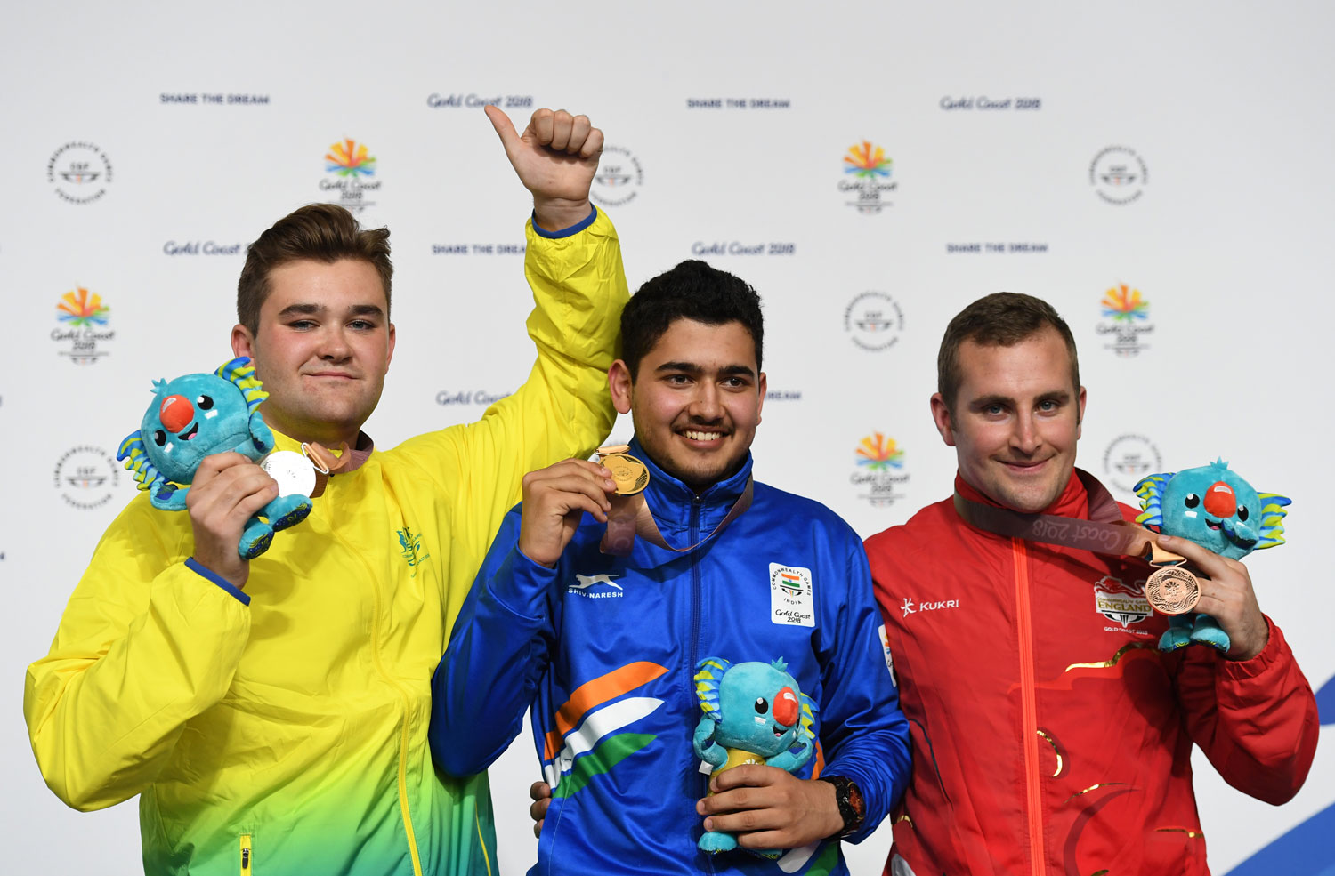 British Army shooter Sam Gowin (right) Commonwealth Games bronze