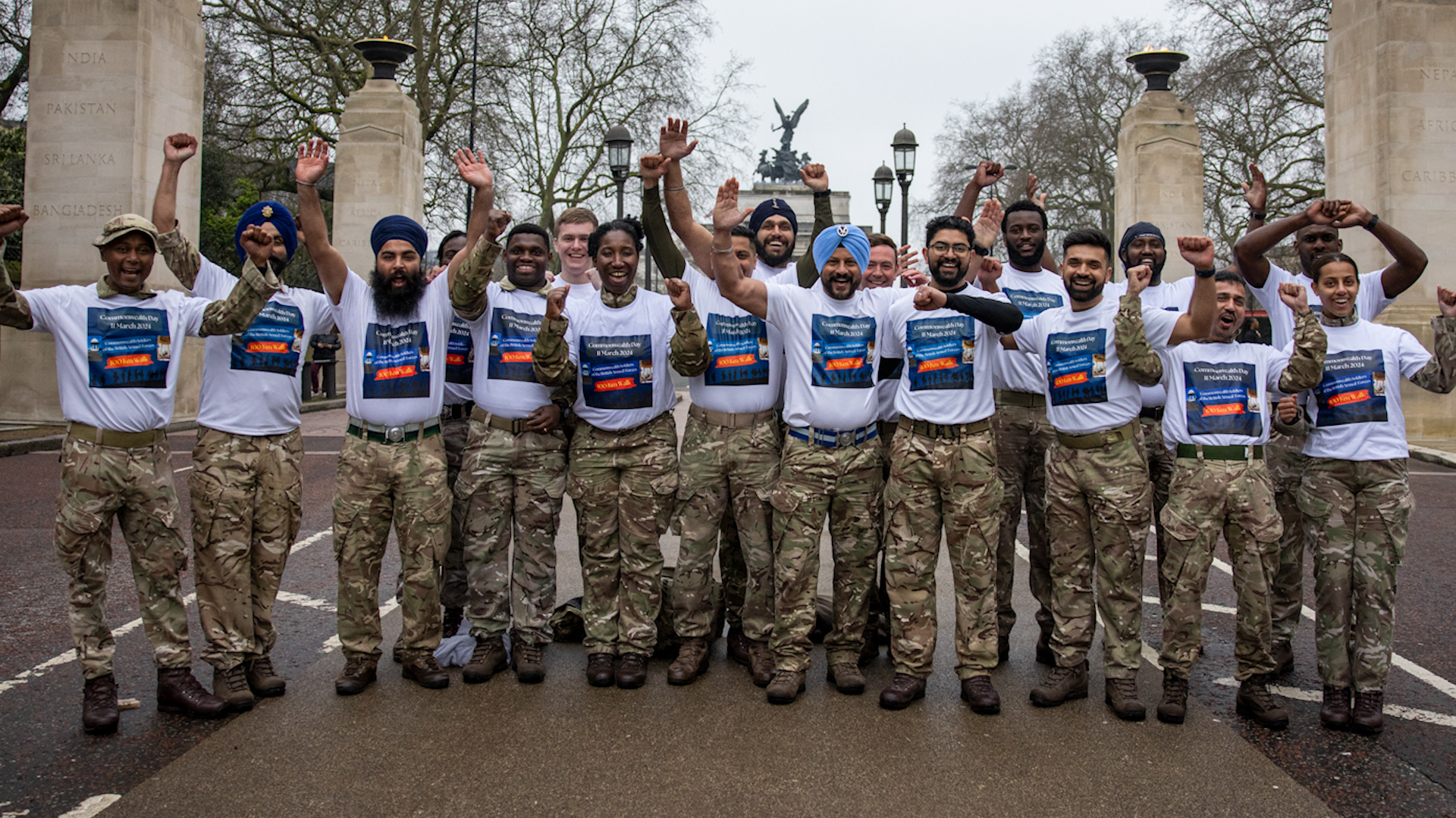 British Army Soldiers from across the Commonwealth marched 100km to take part in a special service 11032024 CREDIT British Army