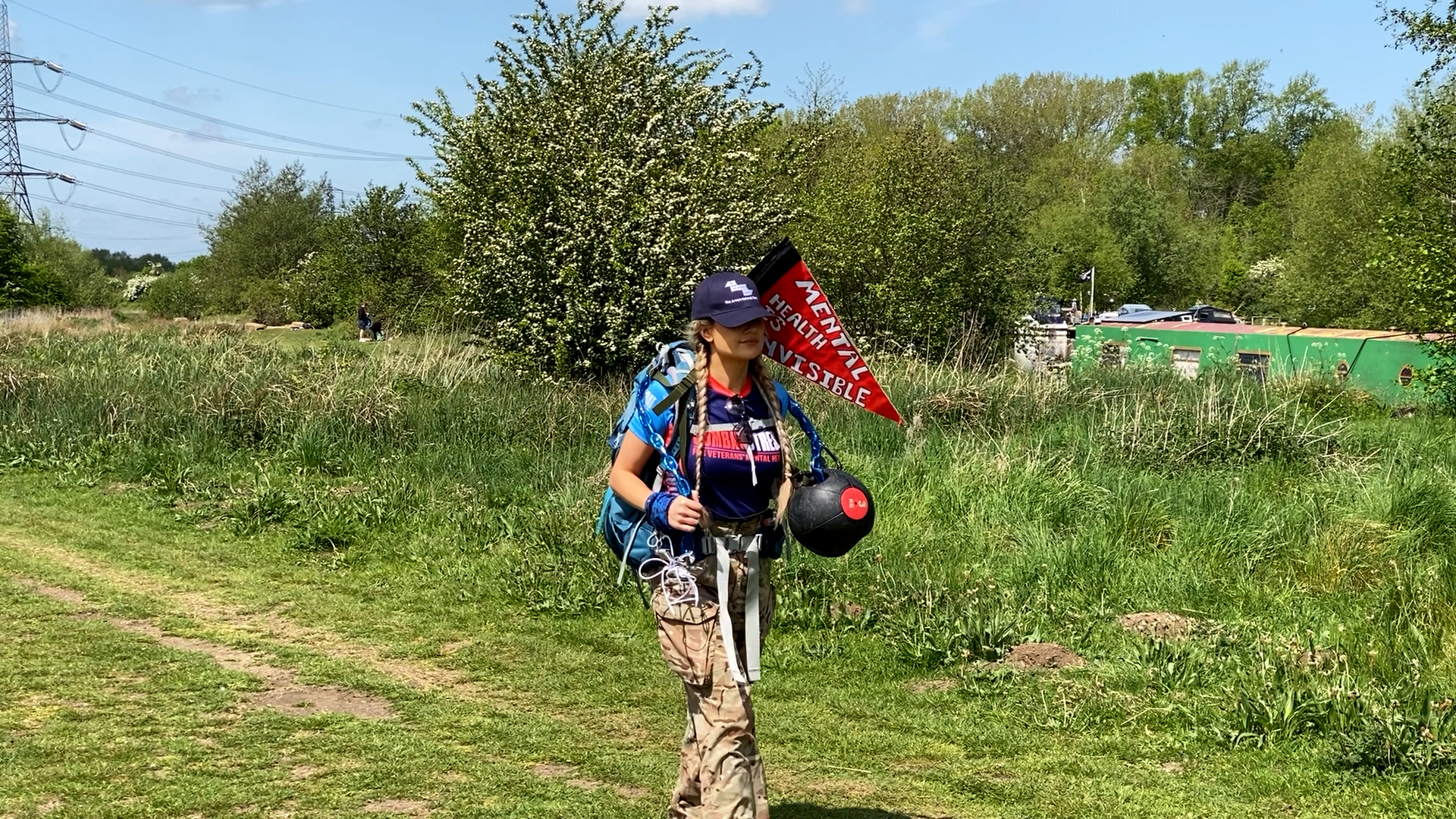 British Army's Corporal Natalya Platonova starting her 185km hike to raise awareness for mental health