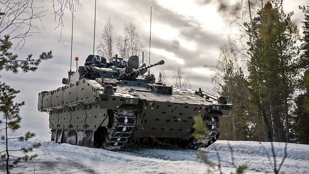 British Army’s multi-role, fully-digitised armoured fighting vehicle the Ajax in Sweden 27022019 CREDIT MOD