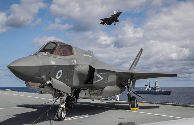 F35b aboard HMS Queen Elizabeth 2019