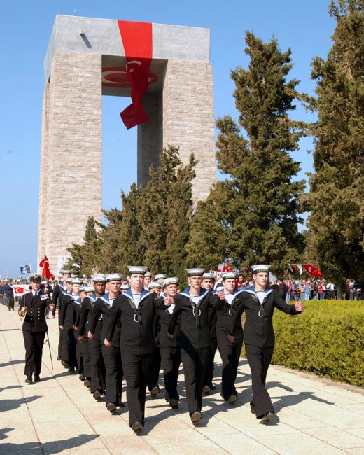 British sailors commemorating Gallipoli in Turkey