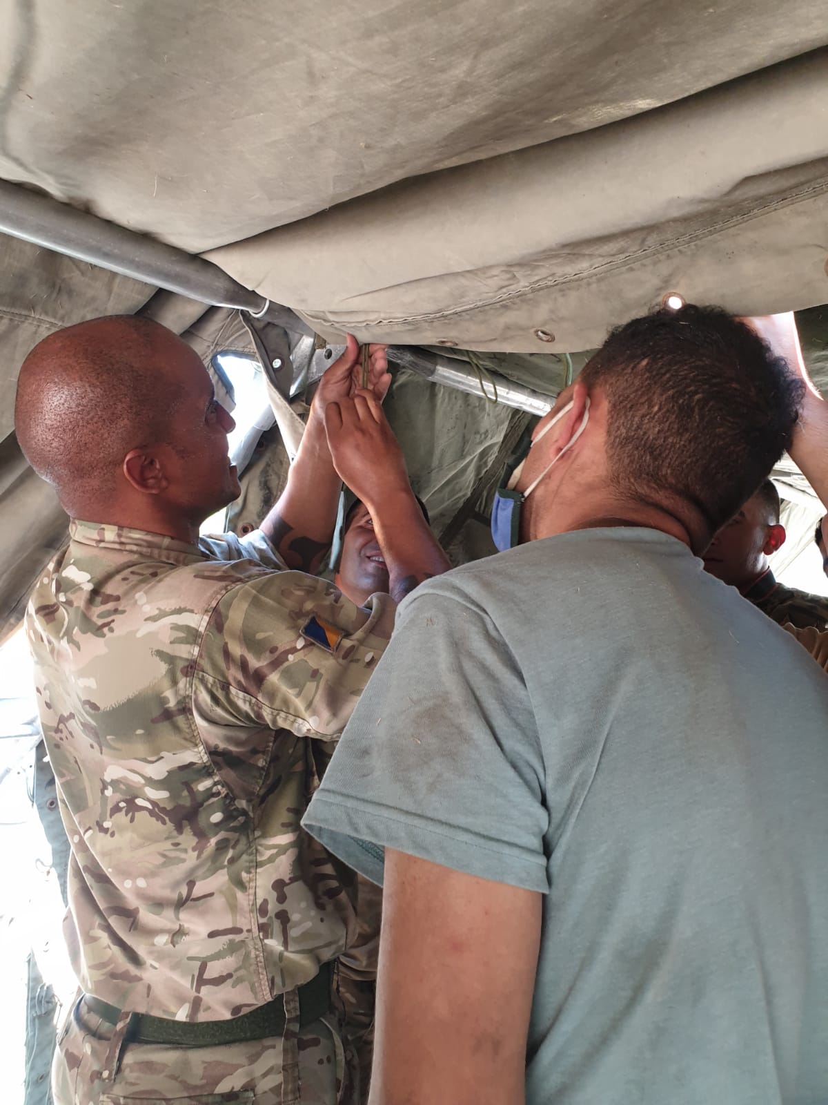 Corporal Aldo Daud helps the Lebanese to rebuild after the blast (Picture: The Mercian Regiment).