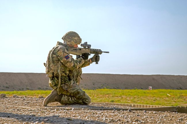 British soldier at Camp Taji