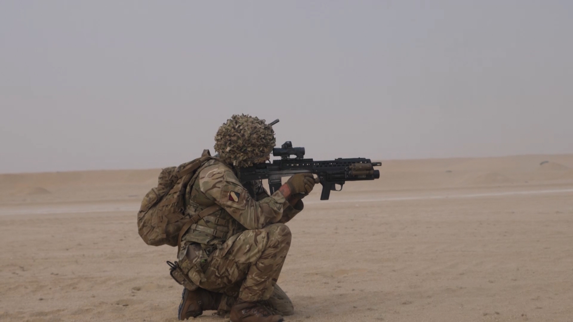 British troop 2 mercian in Kuwait for live tactical training Credit BFBS 06.12.19