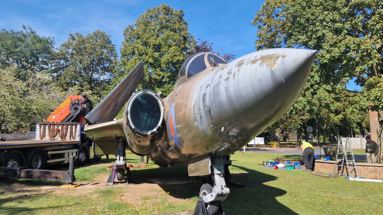 The Buccaneer S2 XK526 has stood at the gate of RAF Honington since 1983 (Picture: RAF Honington)