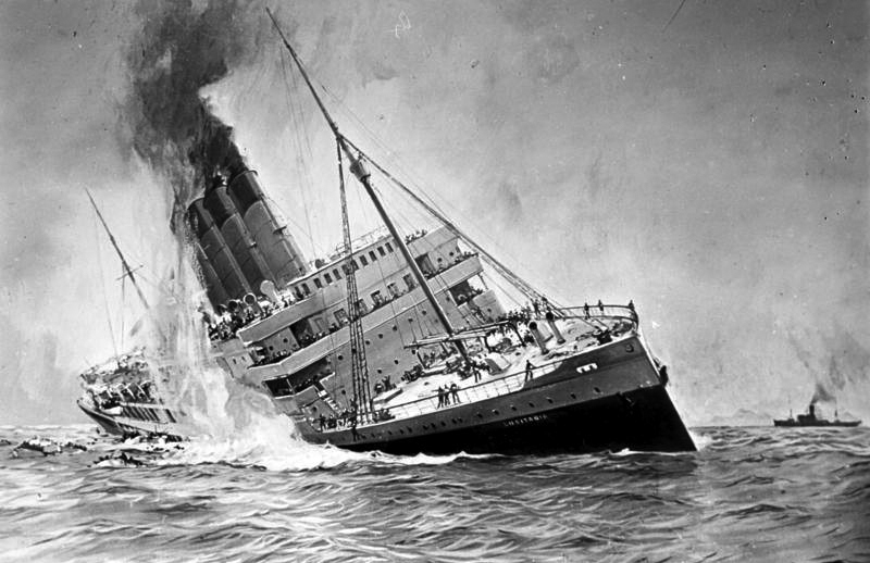 Lusitania was struck by one torpedo shortly after 2.10pm on May 7, 1915. It was 11 miles off the coast of Ireland. Credit: Bundesarchiv, DVM 10 Bild-23-61-17 / photographer: unknown / Licence CC-BY-SA 3.0