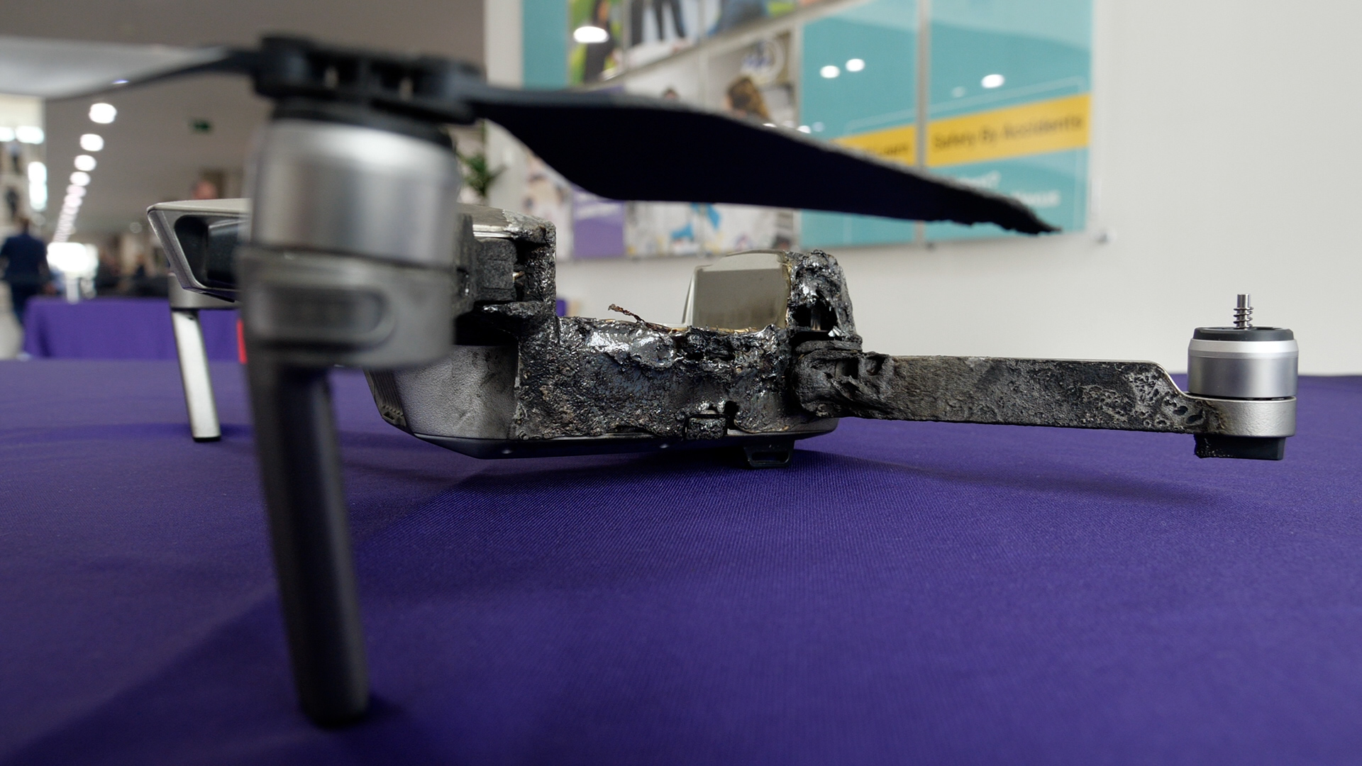 Damaged drone from laser of DragonFire