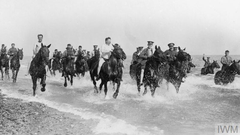 C Battery 107th Brigade, Royal Field Artillery Horses Sea Beach June 1915 © IWM (Q 53766)