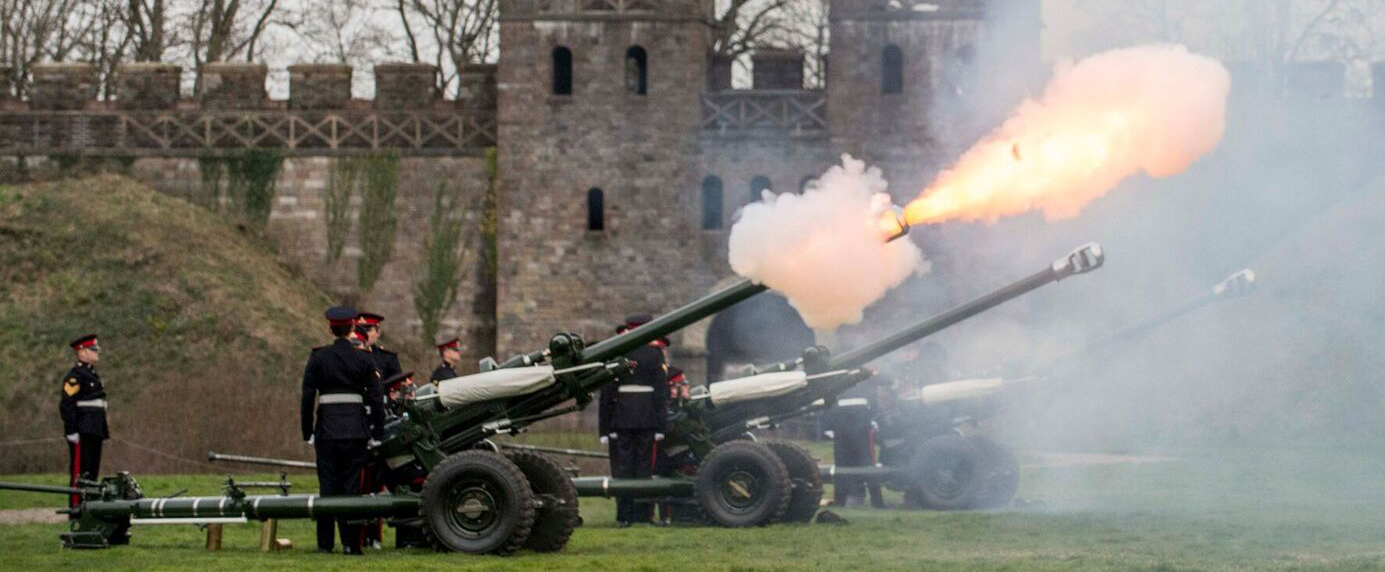 Royal gun salute in Cardiff