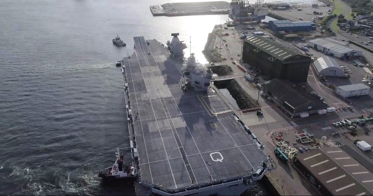 Unauthorised Drone Lands On HMS Queen Elizabeth CREDIT: Cascade News