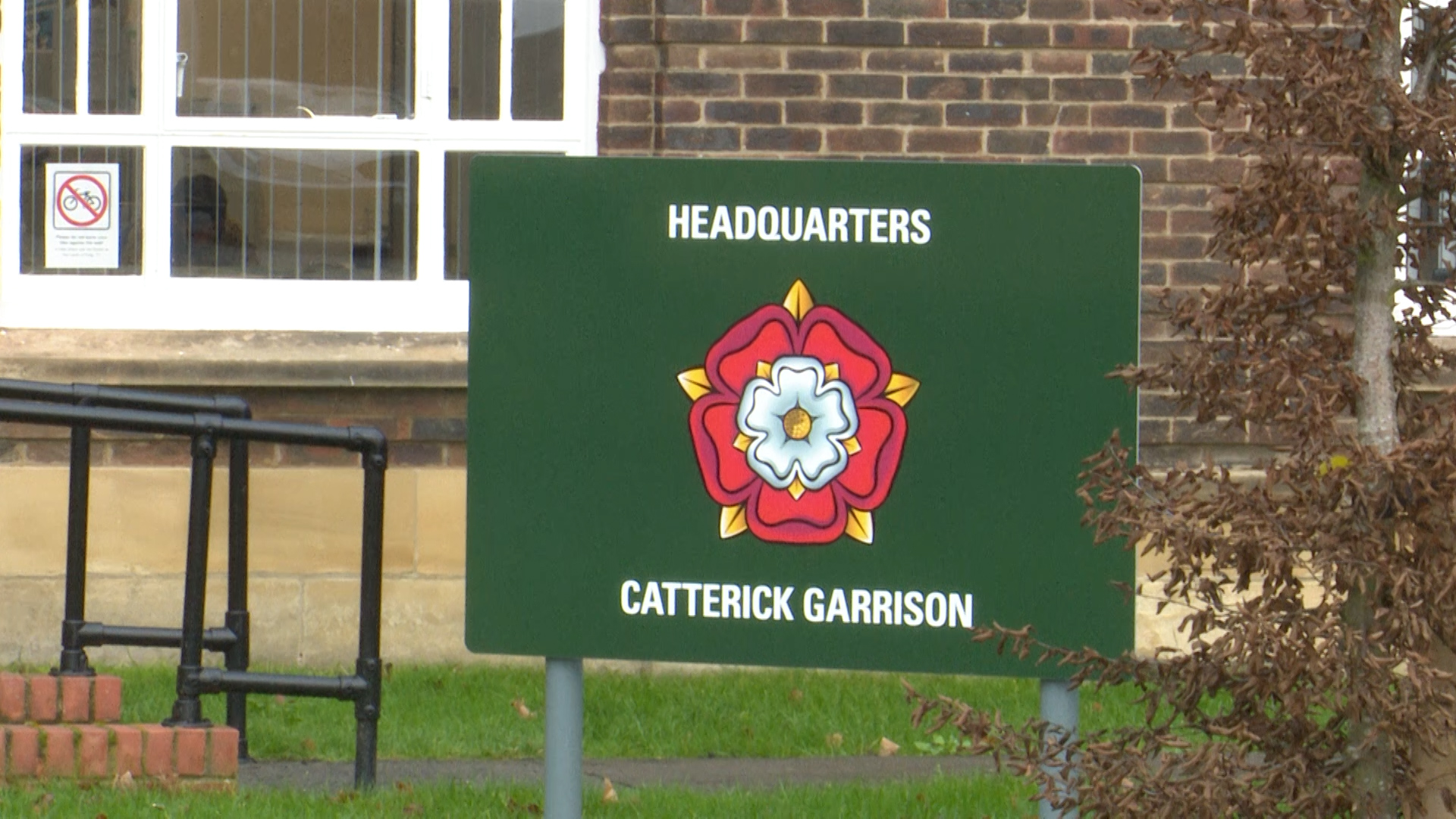 Catterick Garrison HQ sign.