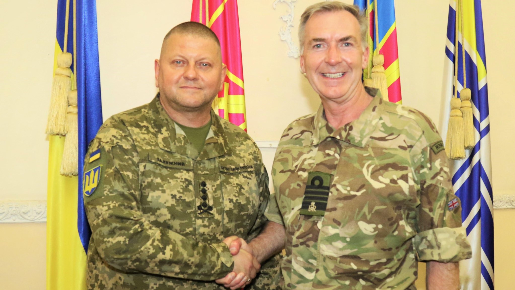 CDS Adm Tony Radakin with Ukrainian counterpart General Zaluzhnyi 07072022 CREDIT Adm Tony Radakin Twitter.jpg