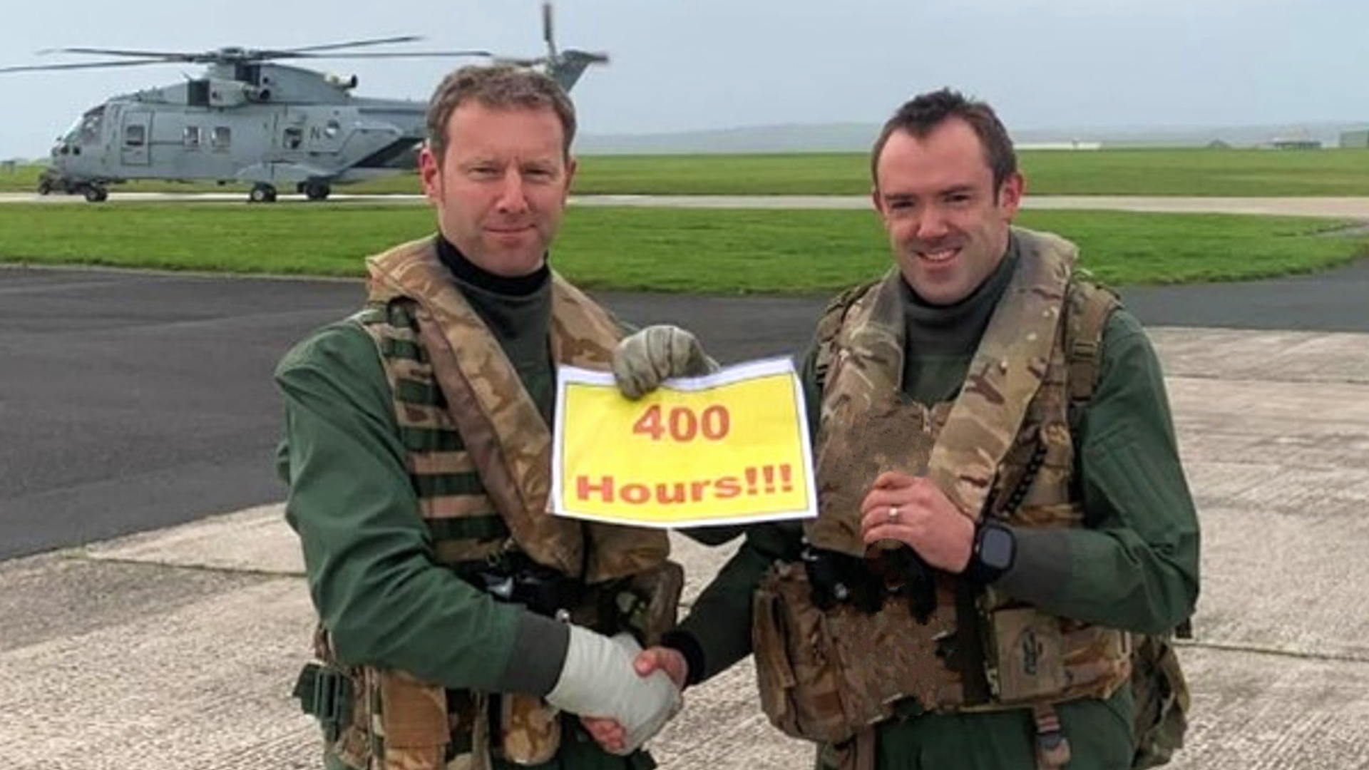 CPO "Disco" Furneaux is congratulated by Lieutenant Commander Sam Kingdon (Picture: Royal Navy)