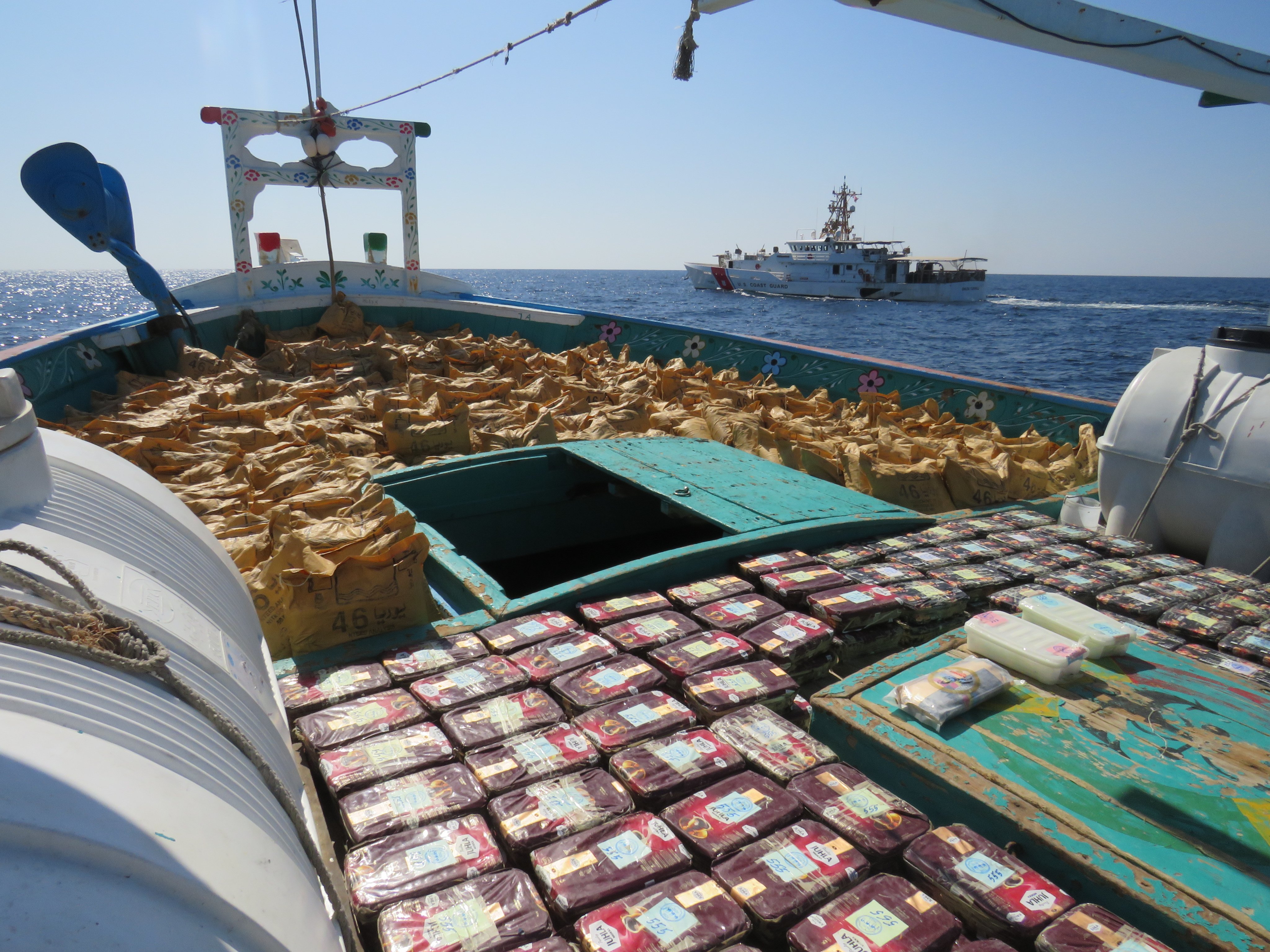 CREDIT MOD A task force led by the Royal Navy makes huge drugs seizure in the Gulf of Oman