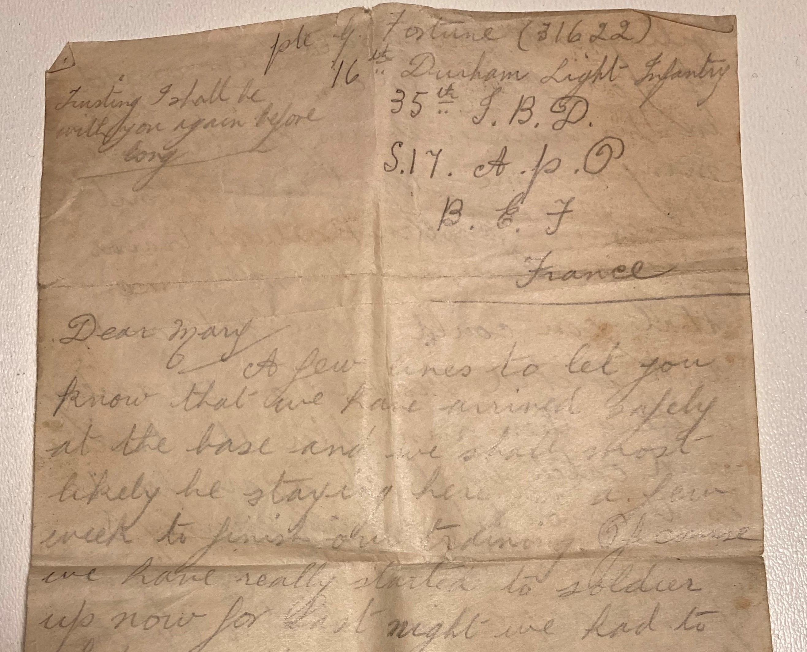 Cover image: One of the love letters written by George Fortune (Picture: Sue Ryder).