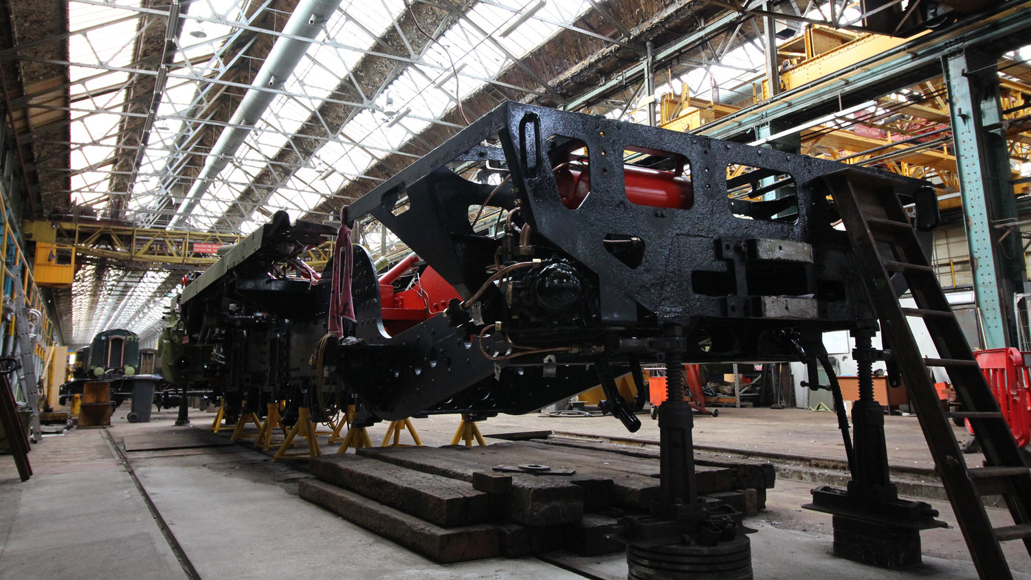 Canadian Pacific's frames in Eastleigh works May 2016 CREDIT Mid Hants Railway