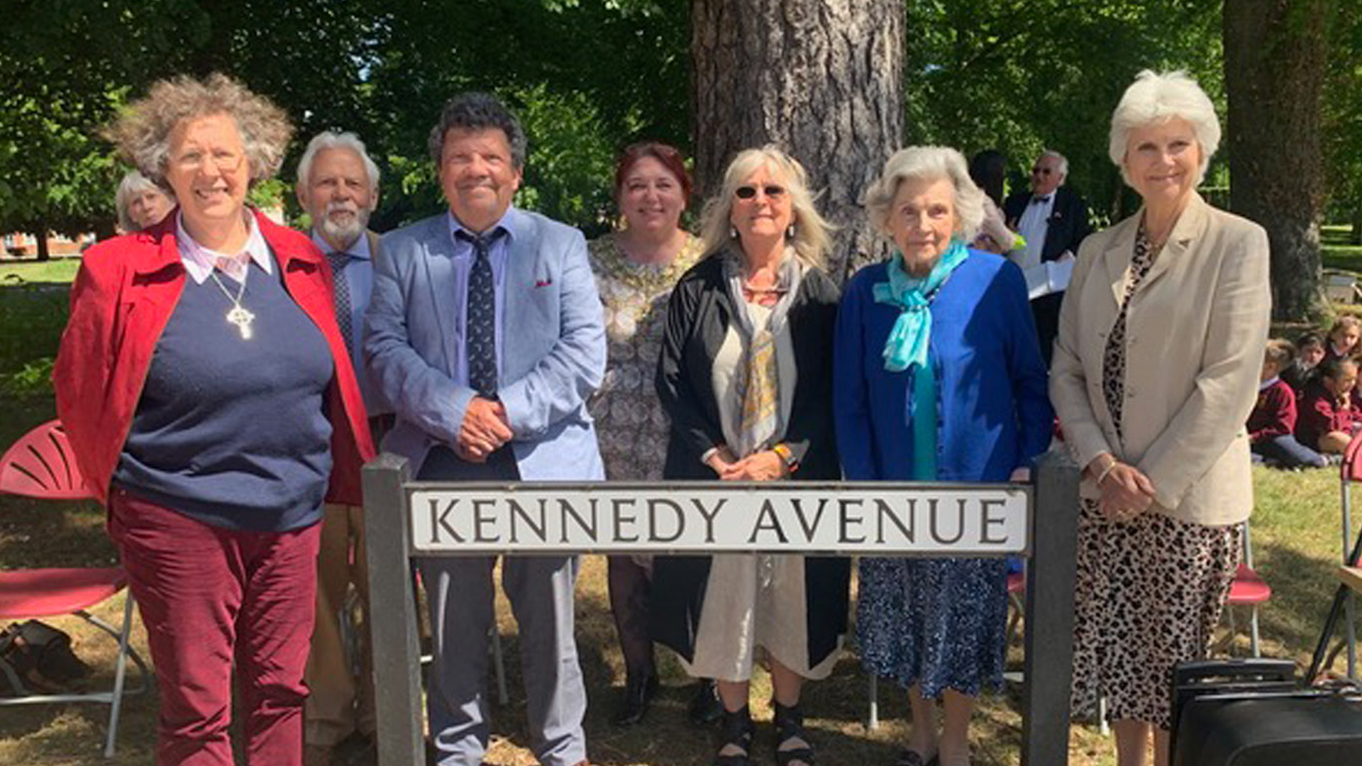 Captain Edward Kennedy's daughter, second right, rededicates a High Wycombe road in his honour (Picture: Royal Navy).