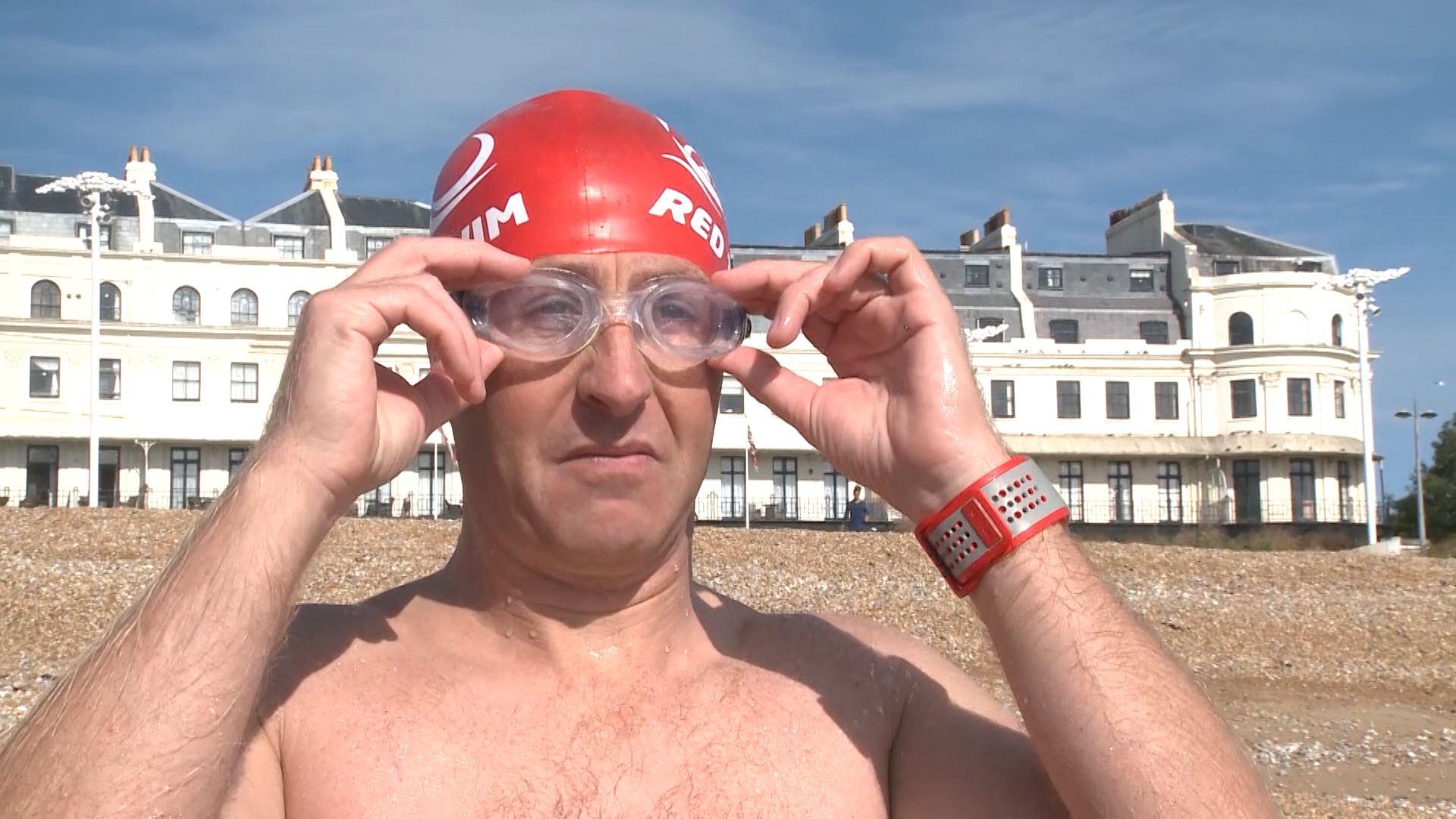 Cpt Grantham has been preparing for the swim in Dover.