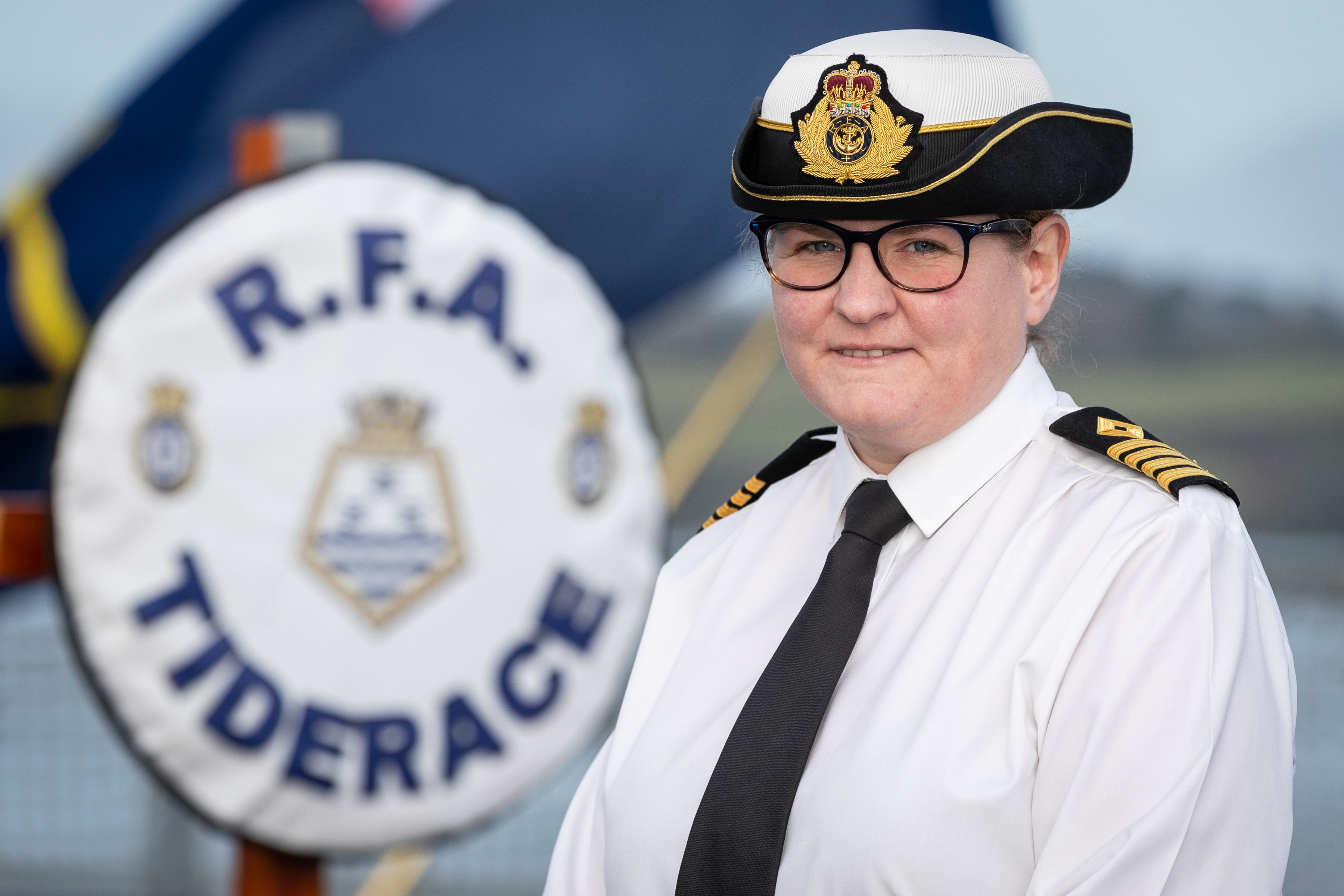 Captain Susan Cloggie-Holden becomes Commanding Officer of RFA Tiderace and first female commanding officer in the 116-year history of the Royal Fleet Auxiliary (RFA) 030221 CREDIT MOD .jpg