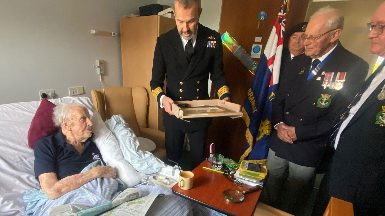 Captain Laurence WH Taylor 100th birthday centenary Plymouth Royal Naval Association members 2 CREDIT Royal Navy