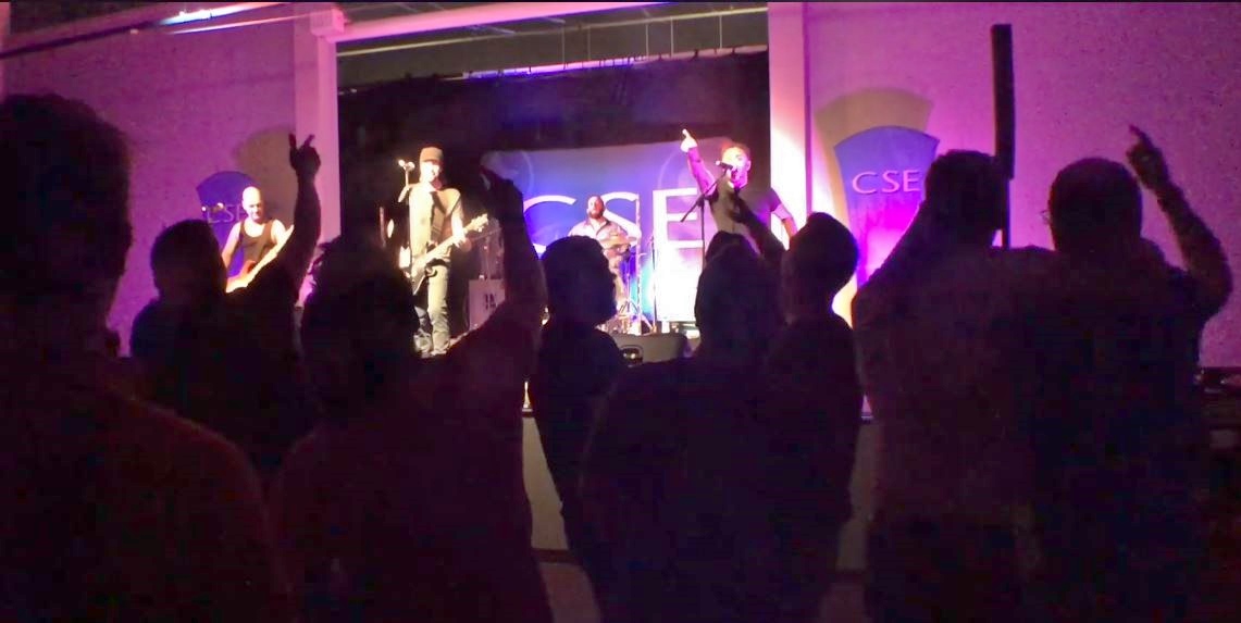 CSE band Brainstorm play to a rocking Falklands crowd