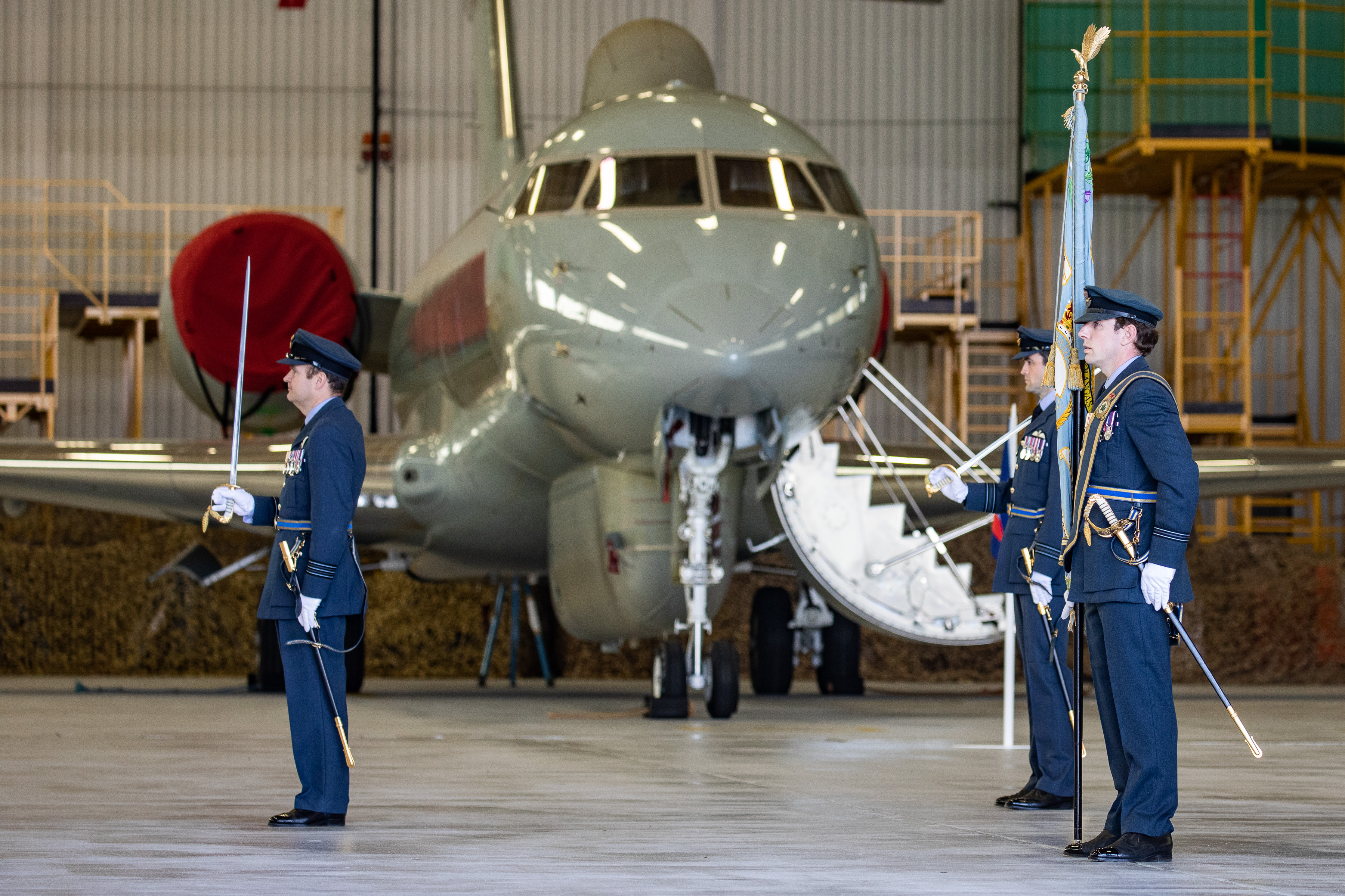 Ceremony at RAF Waddington marks disbandment of V(Army Cooperation) Squadron as Sentinel R1 is retired from service 310321 CREDIT MOD