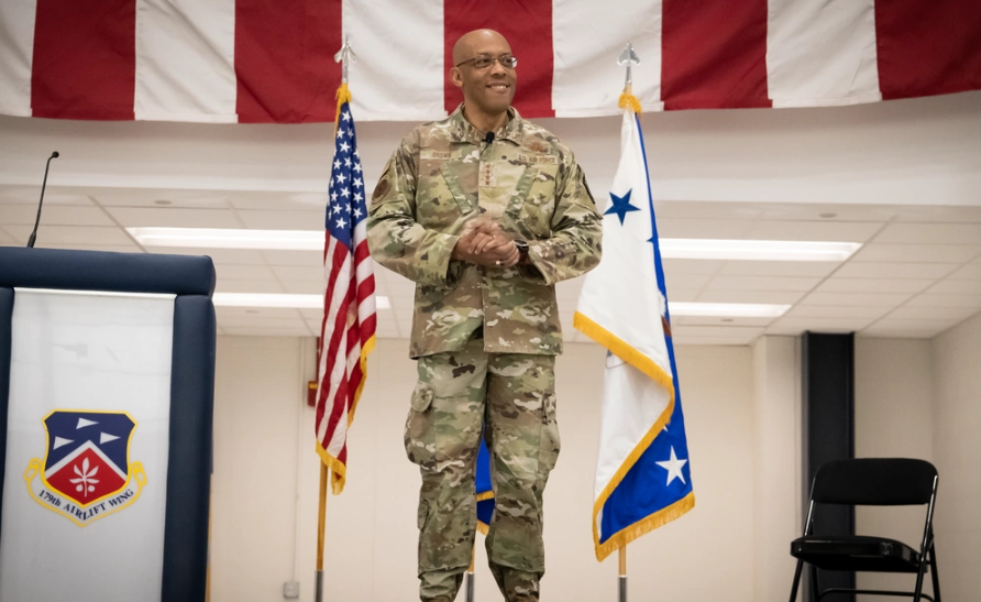 Chairman of the Joint Chiefs of Staff CQ Brown CREDIT US Dept of Defense.PNG