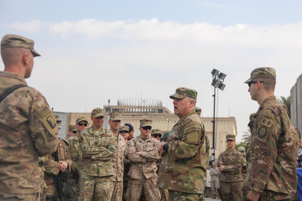 General Mark Milley, chairman of the Joint Chiefs of Staff with US troops in Baghdad (Picture: US Army).