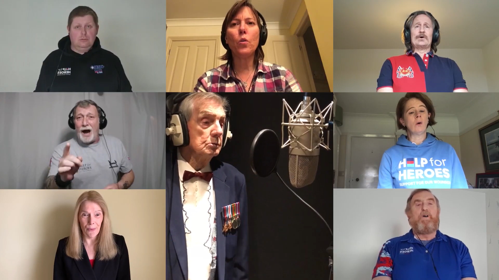 Charlie Pallett WWII Veteran 100th birthday Charity song to raise money for Help for Heroes with friends 11032021 CREDIT HelpforHeroes