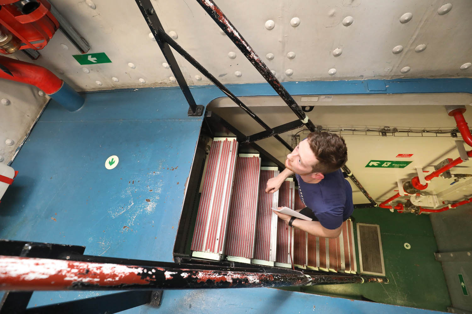 Chef Hopkinson said his legs were “a bit sore” after the challenge (Picture: Royal Navy).