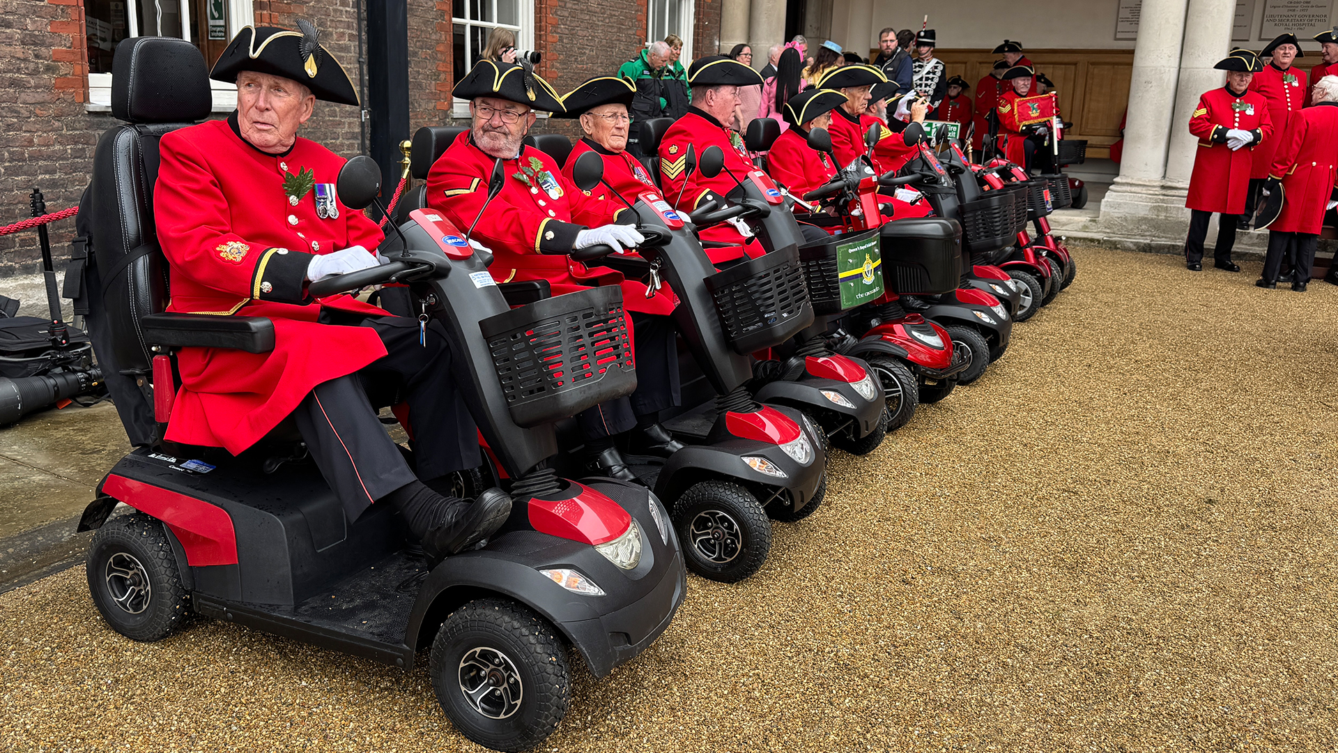 The scarlet coats worn by the Chelsea Pensioners are a tradition dating back to Charles II
