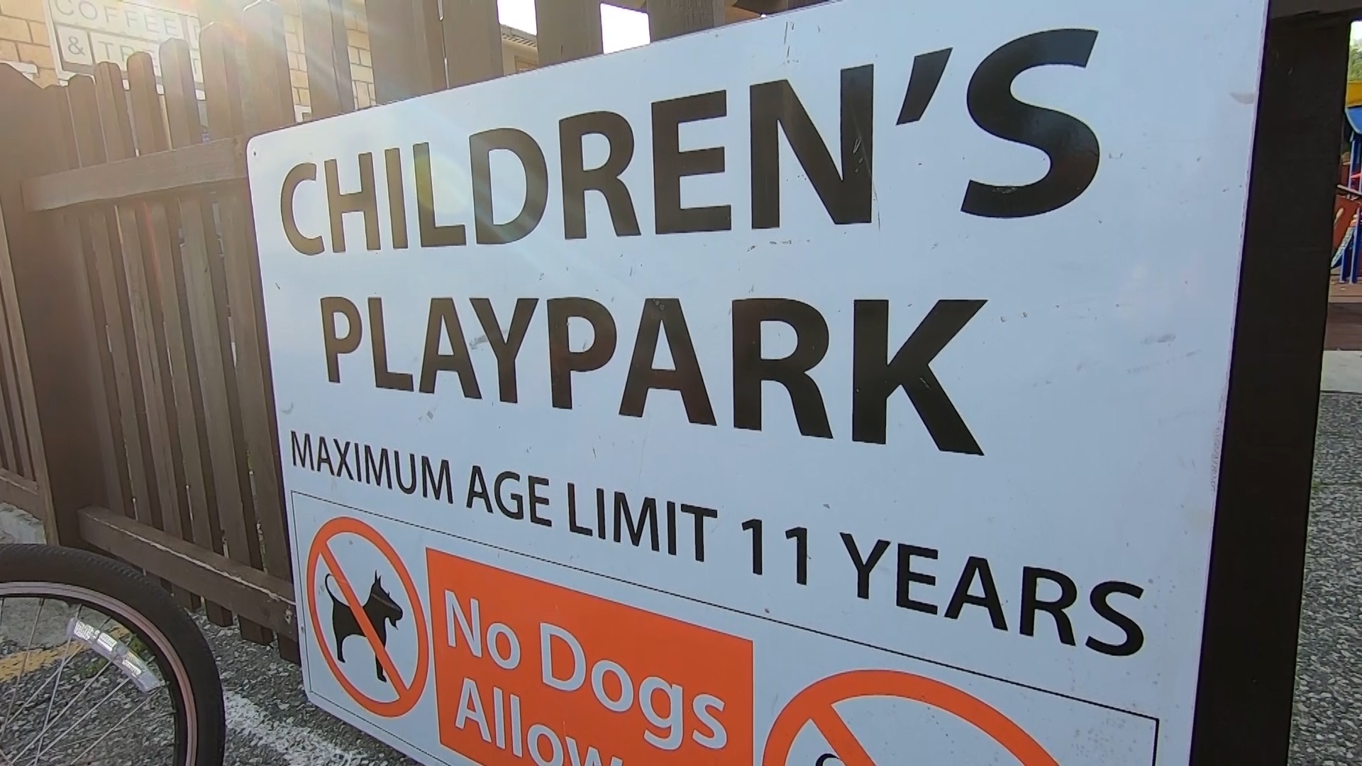 Children's playpark sign at UK Base in Cyprus, which has not closed despite lockdown on island 110121 CREDIT BFBS.jpg