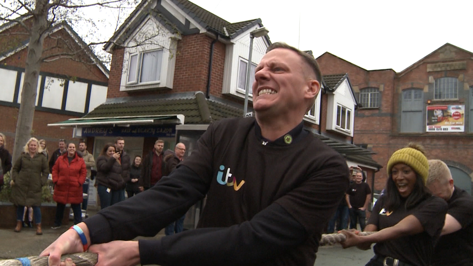 Coronation St actor Antony Cotton in Tug of War against Army
