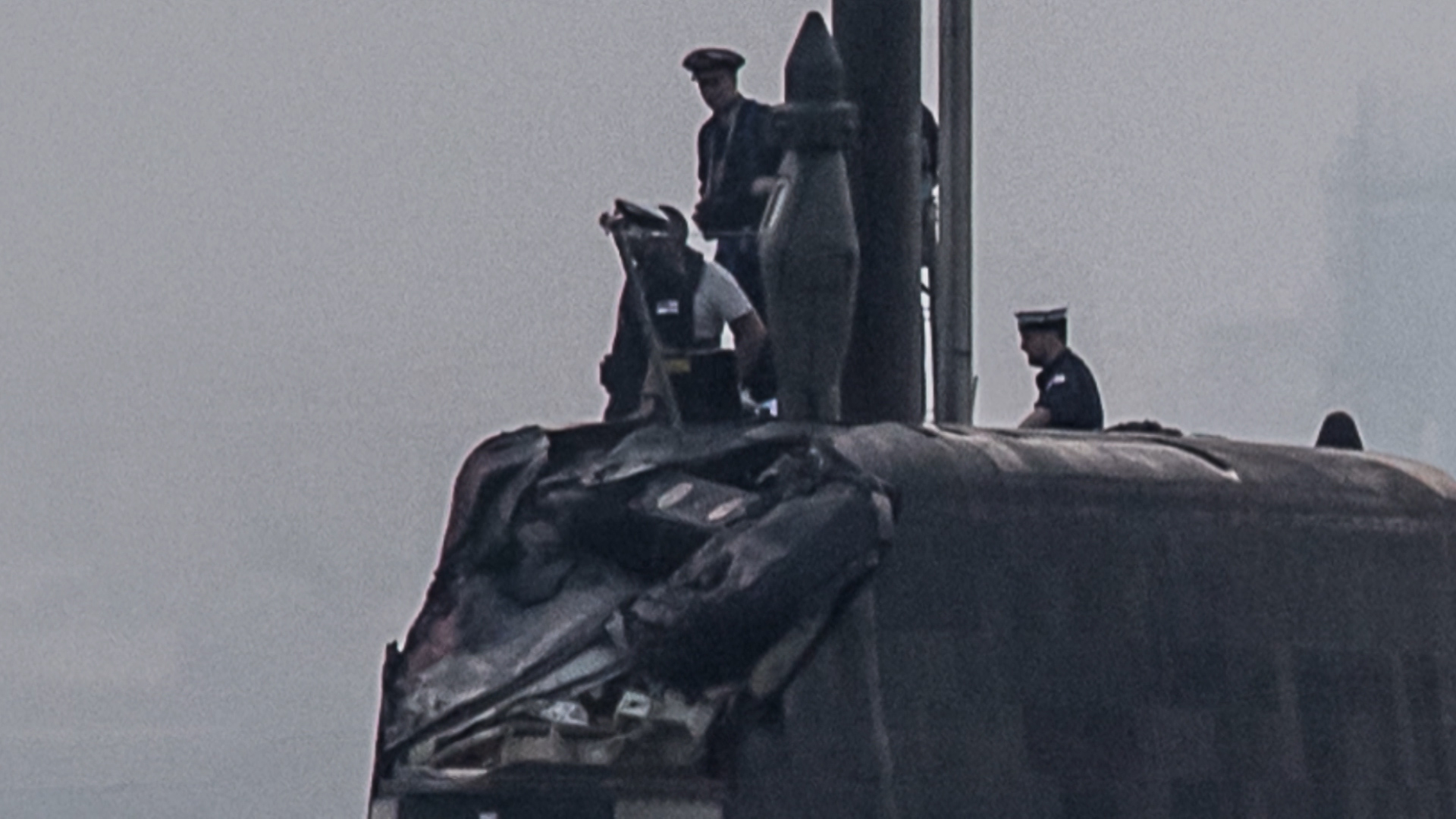 HMS Ambush conning tower damage in Gibraltar in 2016