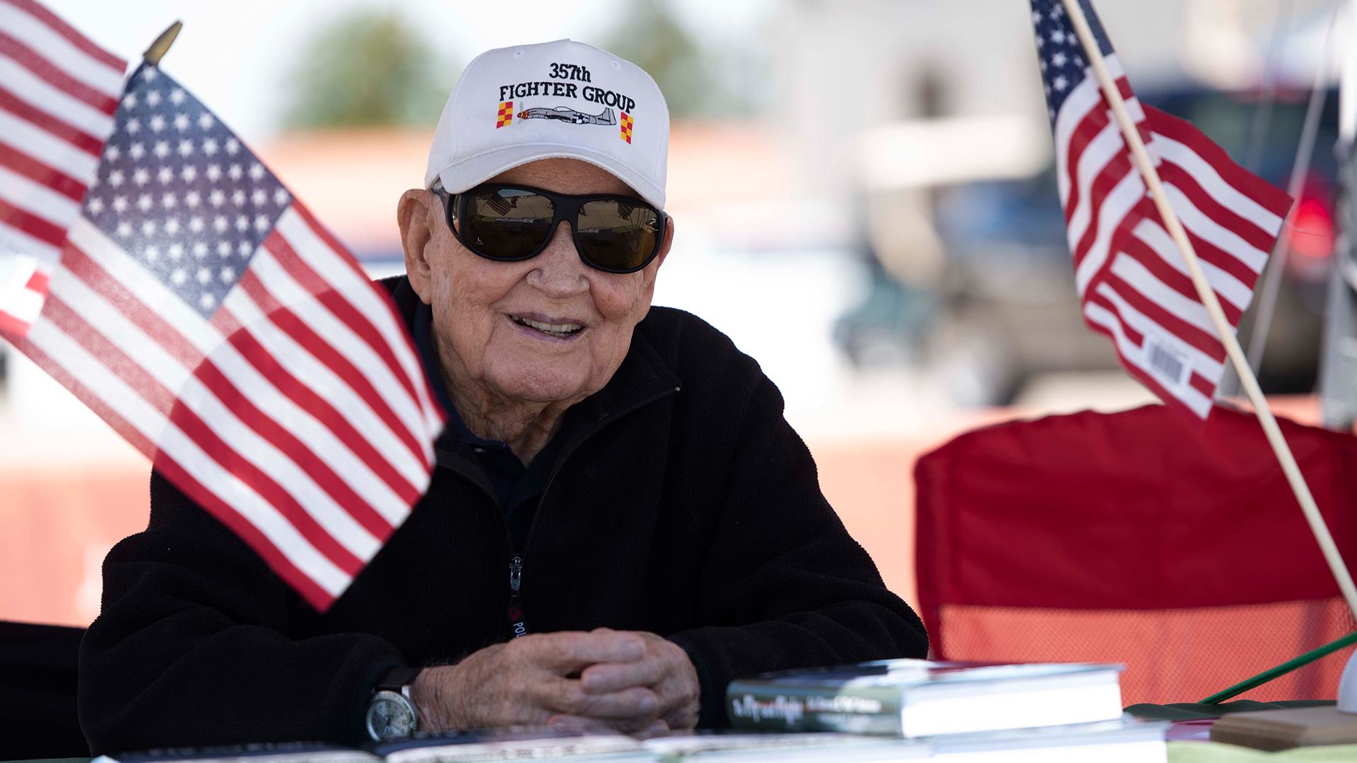 Bud Anderson continued to speak at aviation and military events well into his 90s (Picture: US Department of Defense)