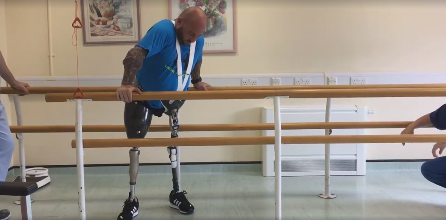 Rick Clement Tests Out His New Legs