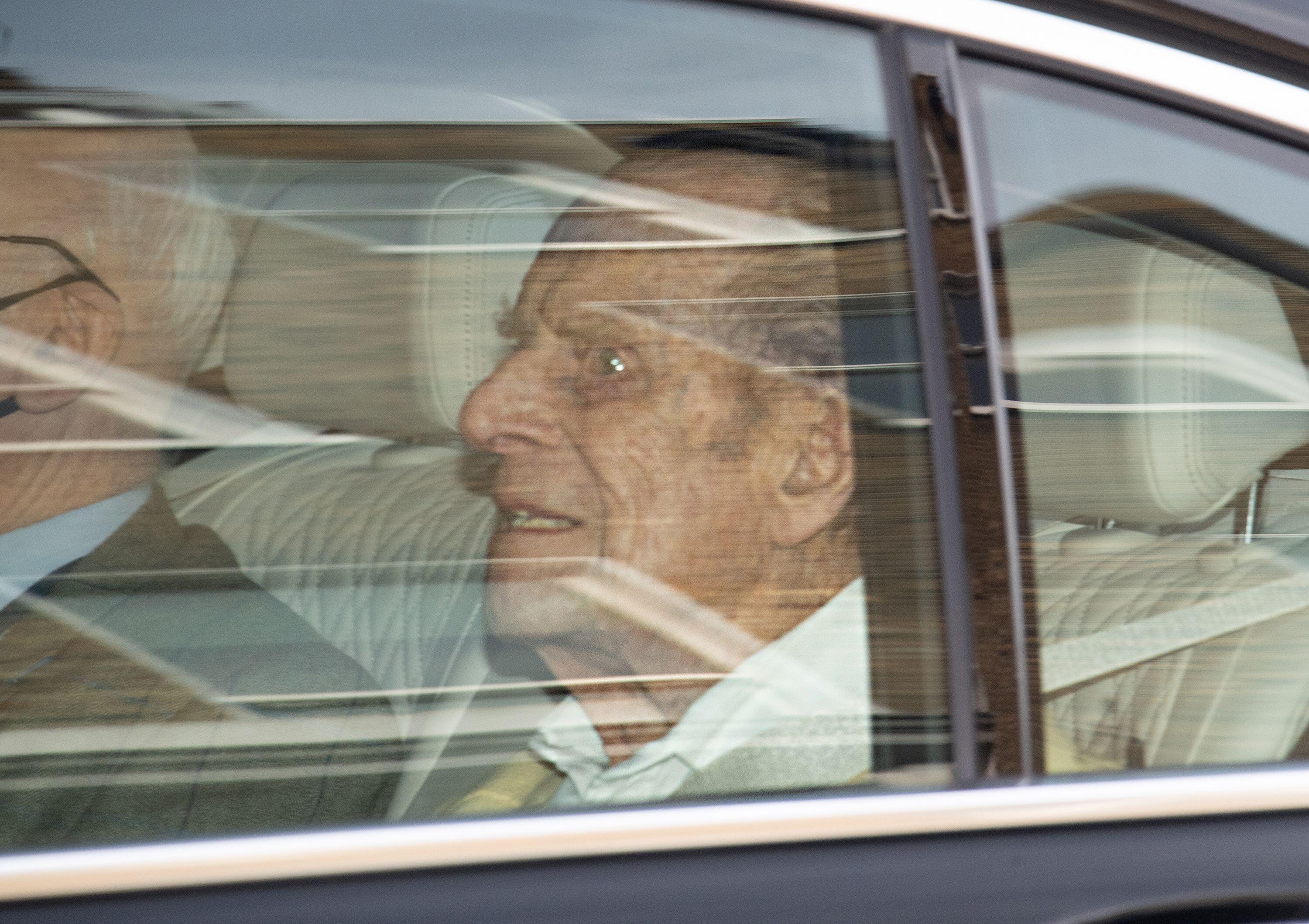 Close up of The Duke of Edinburgh leaves King Edward VII's Hospital, London, where he had been staying for treatment following his heart surgery at St Bartholomew's Hospital 160321 CREDIT PA Images Alamy.jpg