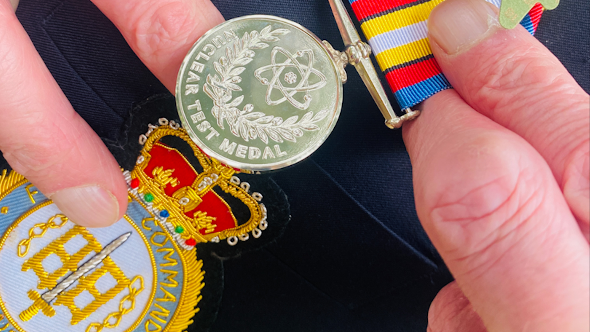 Close up view of a veterans nuclear test medal 01102023 CREDIT BFBS.jpg
