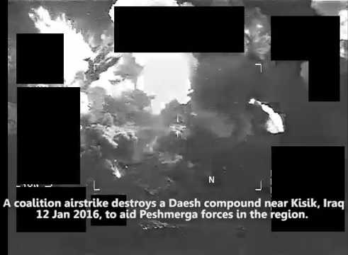 A coalition airstrike destroys a Daesh compound 